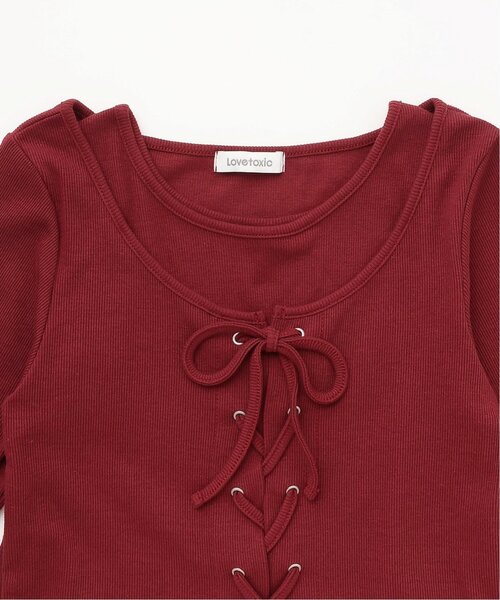 LOVETOXIC tシャツ レースアップ長袖TシャツSET キッズ 子供服 女の子 