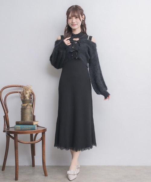 クチュールバイロジータ ワンピース ニットワンピース×オフショル