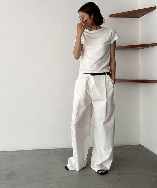 「CANAL JEAN」 「HARING」半袖Tシャツ ONE SIZE レッド レディース_画像4