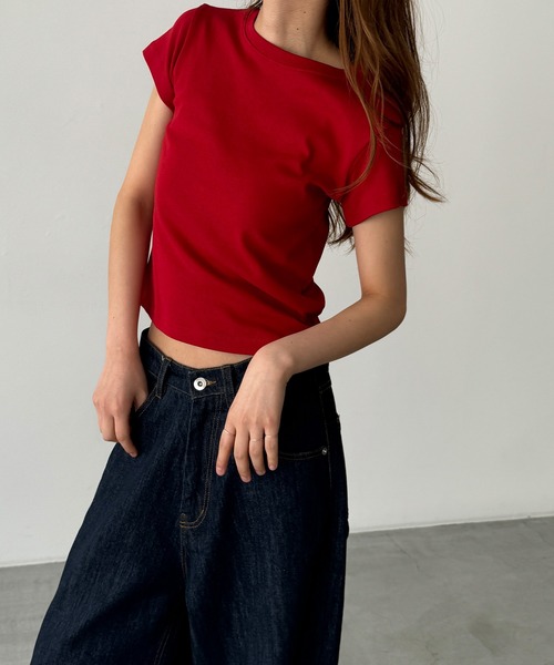 「CANAL JEAN」 「HARING」半袖Tシャツ ONE SIZE レッド レディース_画像5