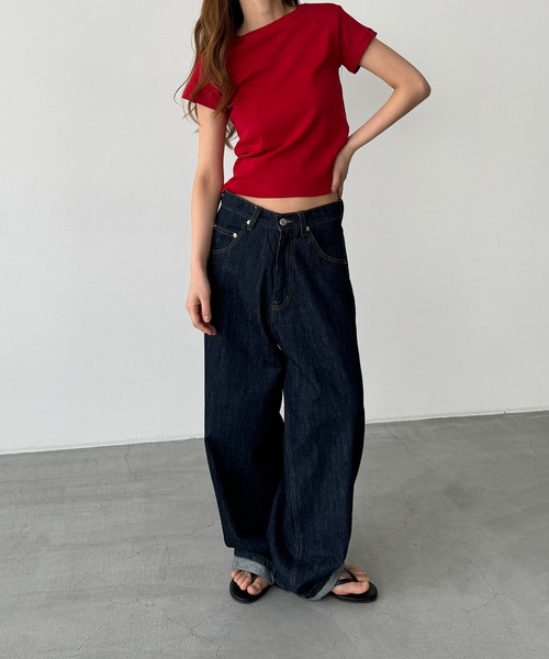 「CANAL JEAN」 「HARING」半袖Tシャツ ONE SIZE レッド レディース_画像7