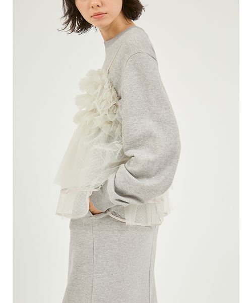 emmi ワンピース 「セットアイテム」チュールビスチェ×裏毛ワンピース