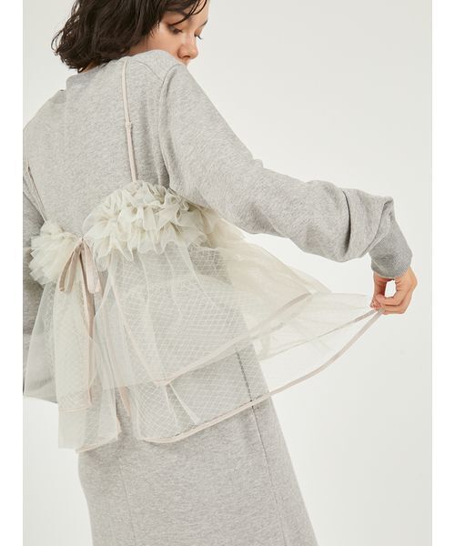 emmi ワンピース 「セットアイテム」チュールビスチェ×裏毛ワンピース