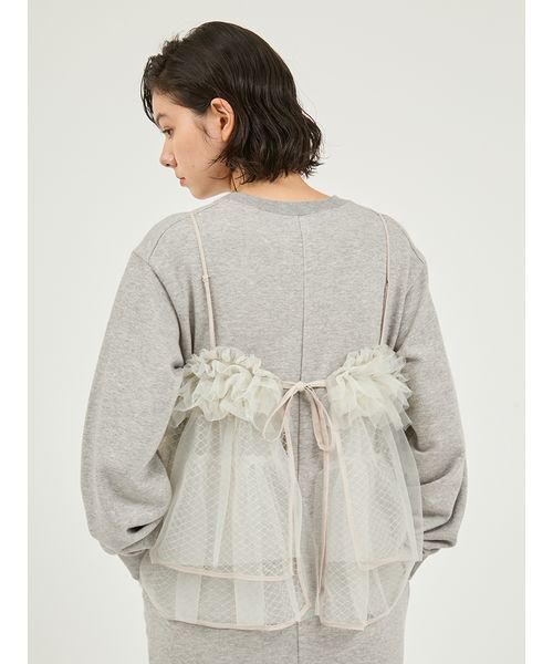 emmi ワンピース 「セットアイテム」チュールビスチェ×裏毛ワンピース