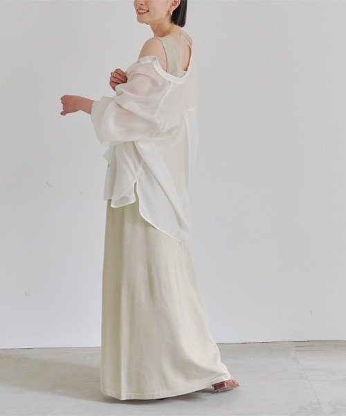 「titivate」 ノースリーブワンピース L ライトグレー レディース_画像2