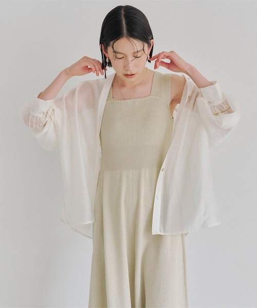 「titivate」 ノースリーブワンピース L ライトグレー レディース_画像3