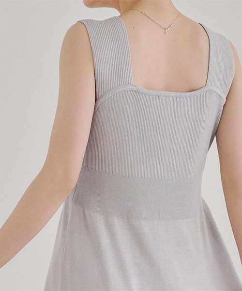 「titivate」 ノースリーブワンピース L ライトグレー レディース_画像7