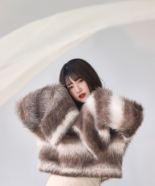 「mellowneon」 長袖ニット FREE ブラウン レディース_画像2