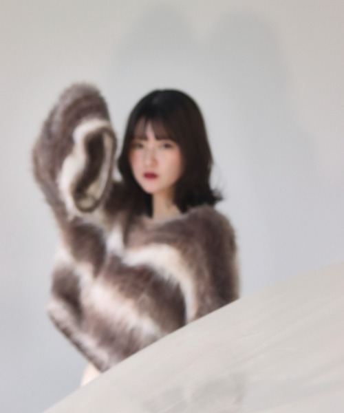 「mellowneon」 長袖ニット FREE ブラウン レディース_画像4