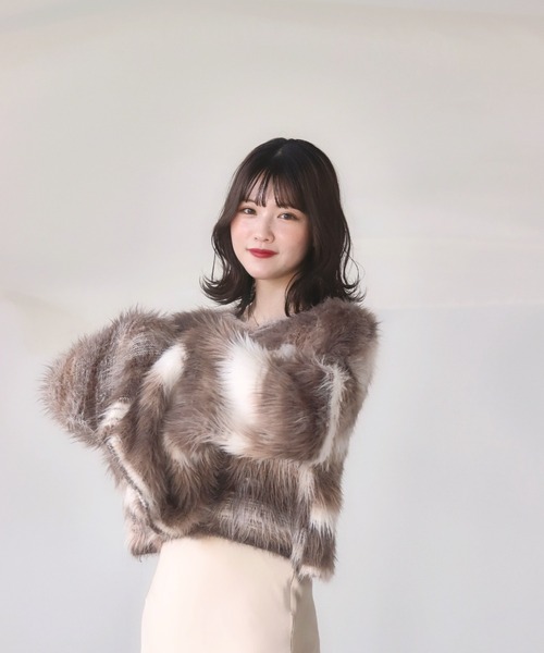 「mellowneon」 長袖ニット FREE ブラウン レディース_画像7