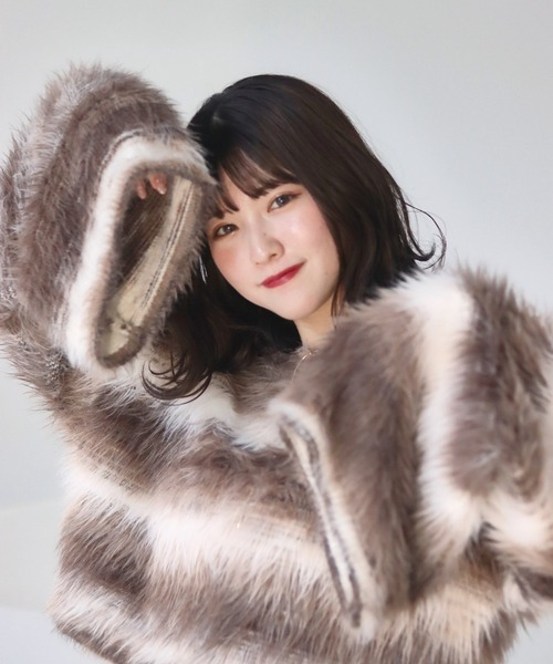 「mellowneon」 長袖ニット FREE ブラウン レディース_画像9