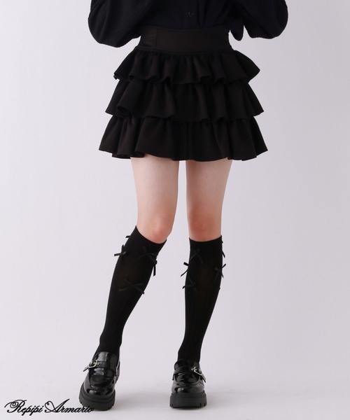 wonnyribbon ブラックフリルスカート wonnyribbon ブラックフリルスカート S フリルスカート｜ トーヨー