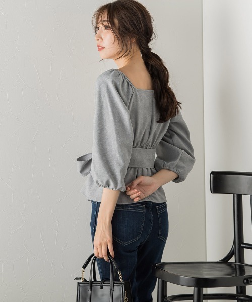 「VICKY」 7分袖ブラウス M グレー レディース_画像5