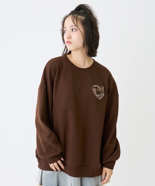 LOVETOXIC トレーナー 「綿100％」裏起毛アニマルルーズスウェット