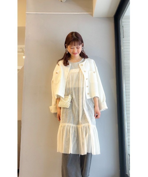 「flower」 デニムパンツ S アイボリー レディース_画像3