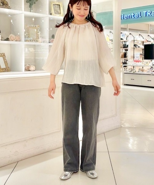 「flower」 デニムパンツ S アイボリー レディース_画像4