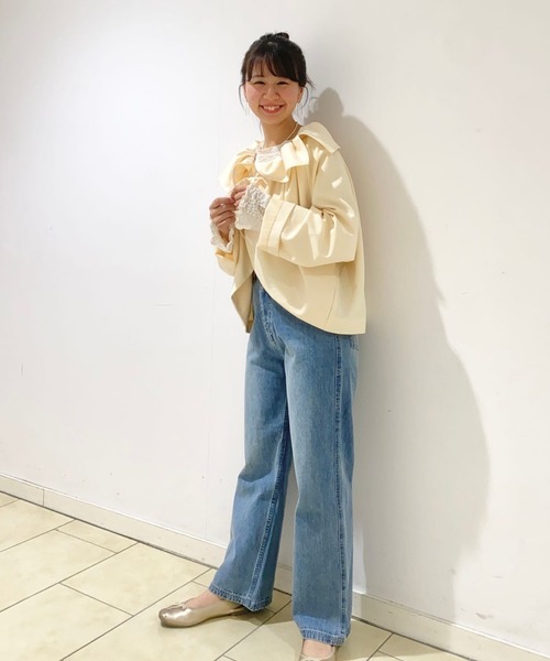 「flower」 デニムパンツ S アイボリー レディース_画像7