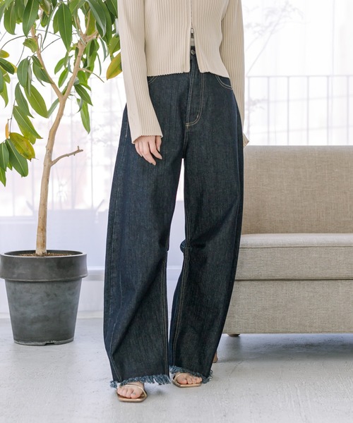 「mystic」 デニムパンツ 0 インディゴブルー レディース_画像4