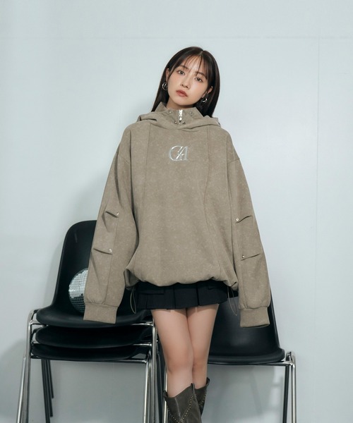 アンジービー　ANDGEEBEE 完売品 ブルーフリースフード付きジャケット アンジービー ANDGEEBEE 完売品 ブルーフリースフード付きジャケット