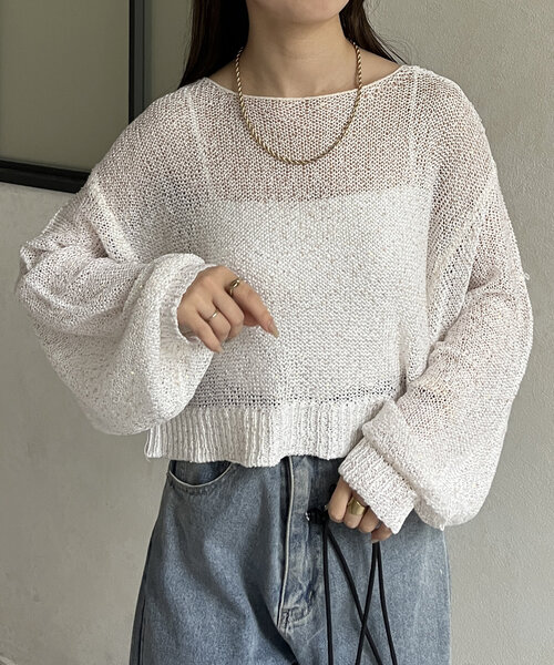 「Thevon」 長袖ニット FREE グレー レディース_画像2
