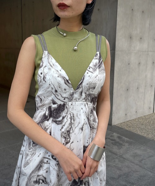 「&g'aime」 キャミソールワンピース FREE グレー レディース_画像8