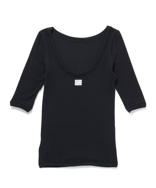 「BORDERS at BALCONY」 7分袖カットソー S ベージュ レディース_画像9