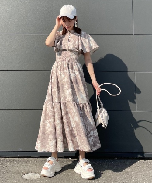 「rienda」 ノースリーブワンピース MEDIUM グリーン レディースの画像