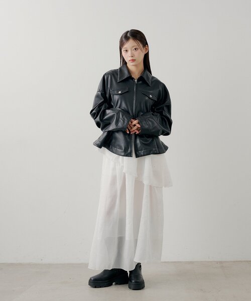【完売！SALON by Chico】タックチュールドッキングロングワンピース WEB限定/SALON by Chico】タックチュールドッキングロングワンピース