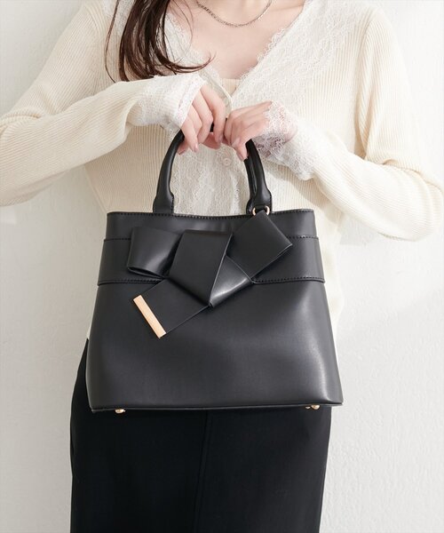 ボストンバッグ natural couture バッグ トートバッグ ねじリボントート レディース natural couture