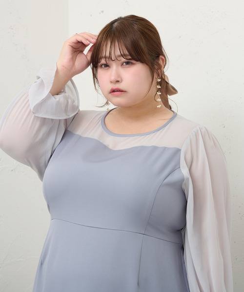 「Louiosy」 半袖ワンピース 3L ラベンダー レディース_画像8