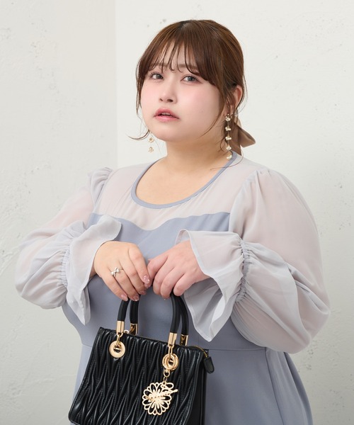 「Louiosy」 半袖ワンピース 3L ラベンダー レディース_画像9