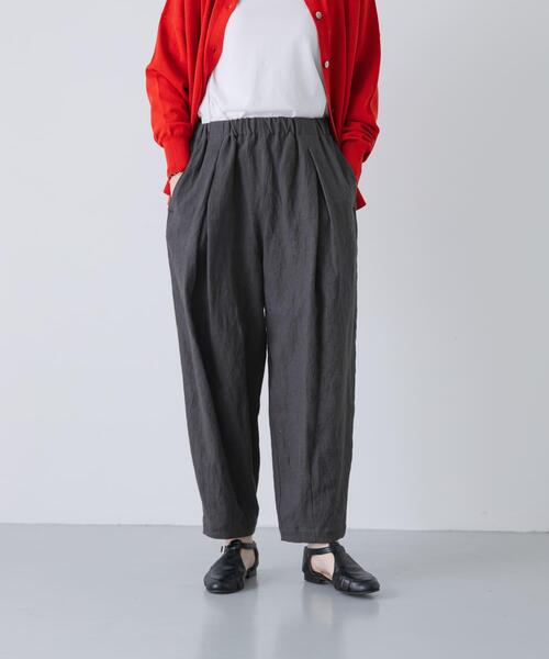 かぐれ パンツ リネンラミールーズテーパードパンツ レディース