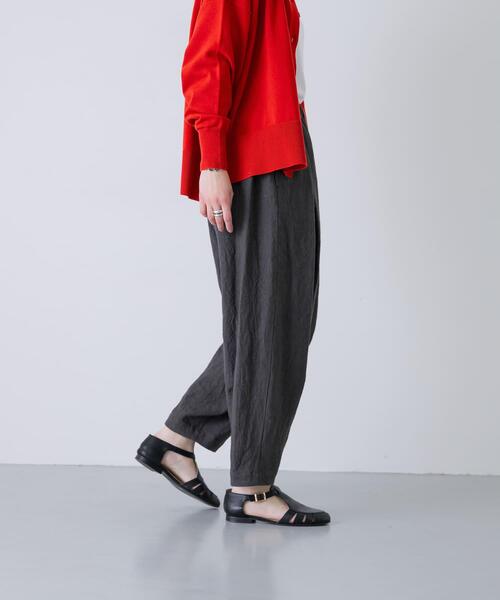 かぐれ パンツ リネンラミールーズテーパードパンツ レディース