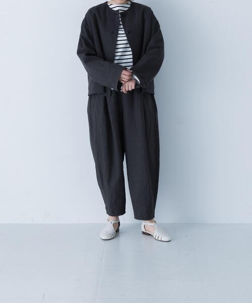 かぐれ パンツ リネンラミールーズテーパードパンツ レディース