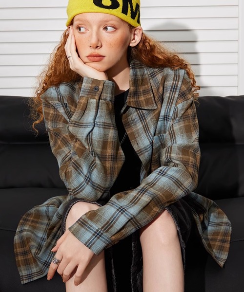 「WESTBOY」 長袖ネルシャツ L ブルー メンズ_画像3