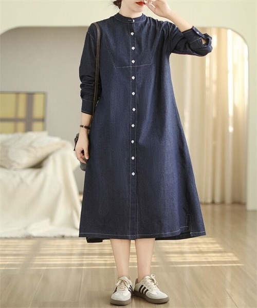 「Dream garden」 長袖ワンピース FREE ブラック レディース_画像3