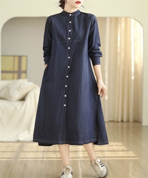 「Dream garden」 長袖ワンピース FREE ブラック レディース_画像7