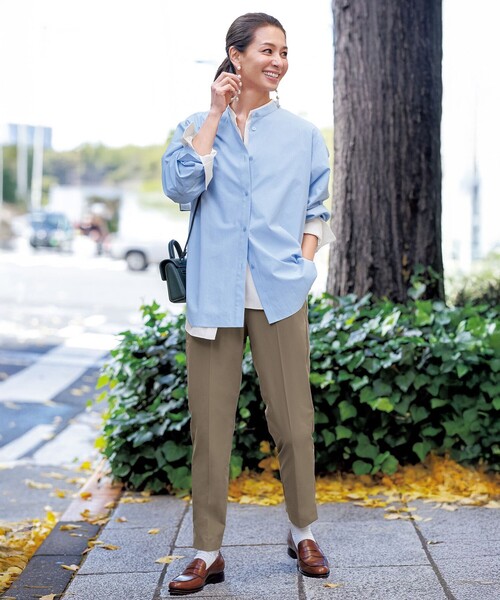 「UNFILO」 長袖ブラウス MEDIUM ブルー レディース_画像2