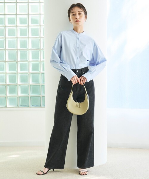 「UNFILO」 長袖ブラウス MEDIUM ブルー レディース_画像4