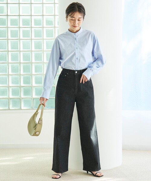 「UNFILO」 長袖ブラウス MEDIUM ブルー レディース_画像5