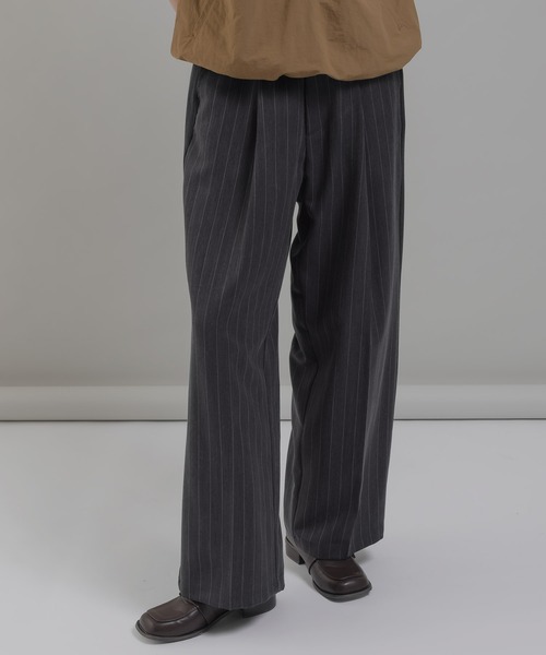 「MUHET」 スラックス SMALL チャコールグレー レディース_画像3