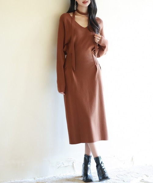「SAISON DE PAPILLON」 ニットワンピース M ブラウン レディース_画像5