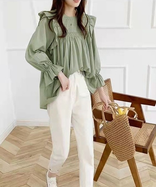 「Miniministore」 長袖ブラウス XX-LARGE ホワイト レディース_画像5