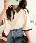 ヘンリーネック tシャツ 半袖 大人の配色で、...の詳細画像4