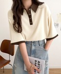ヘンリーネック tシャツ 半袖 大人の配色で、...の詳細画像1