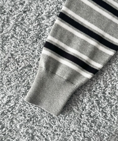 セーター ニット KAIKO Border v neck sweater メンズ レディースの画像