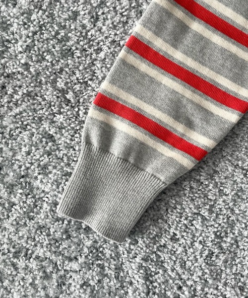 セーター ニット KAIKO Border v neck sweater メンズ レディースの画像