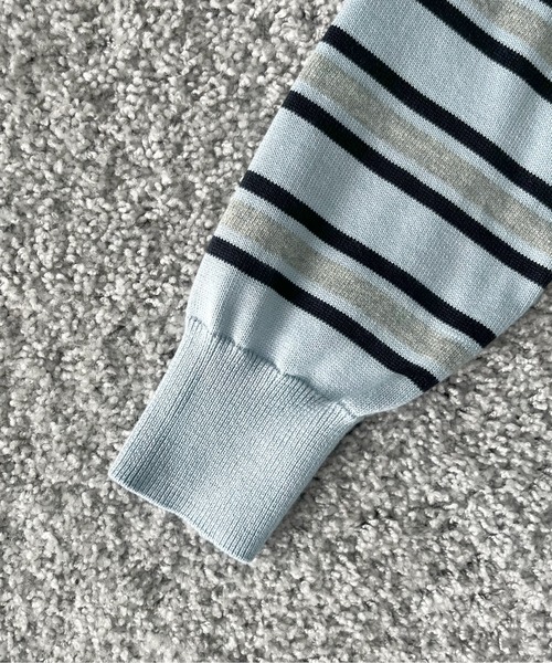 セーター ニット KAIKO Border v neck sweater メンズ レディースの画像