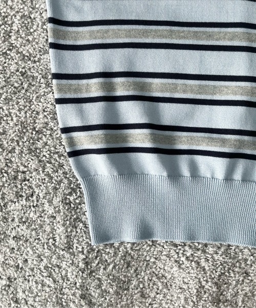 セーター ニット KAIKO Border v neck sweater メンズ レディースの画像