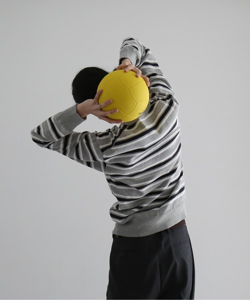 セーター ニット KAIKO Border v neck sweater メンズ レディースの画像